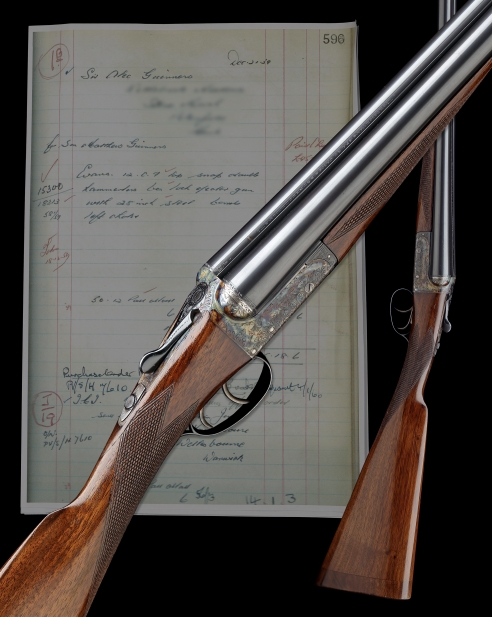 Lot 1717: A 12-bore William Evans shotgun ordered  by esteemed English actor Sir Alec Guinness CH CB